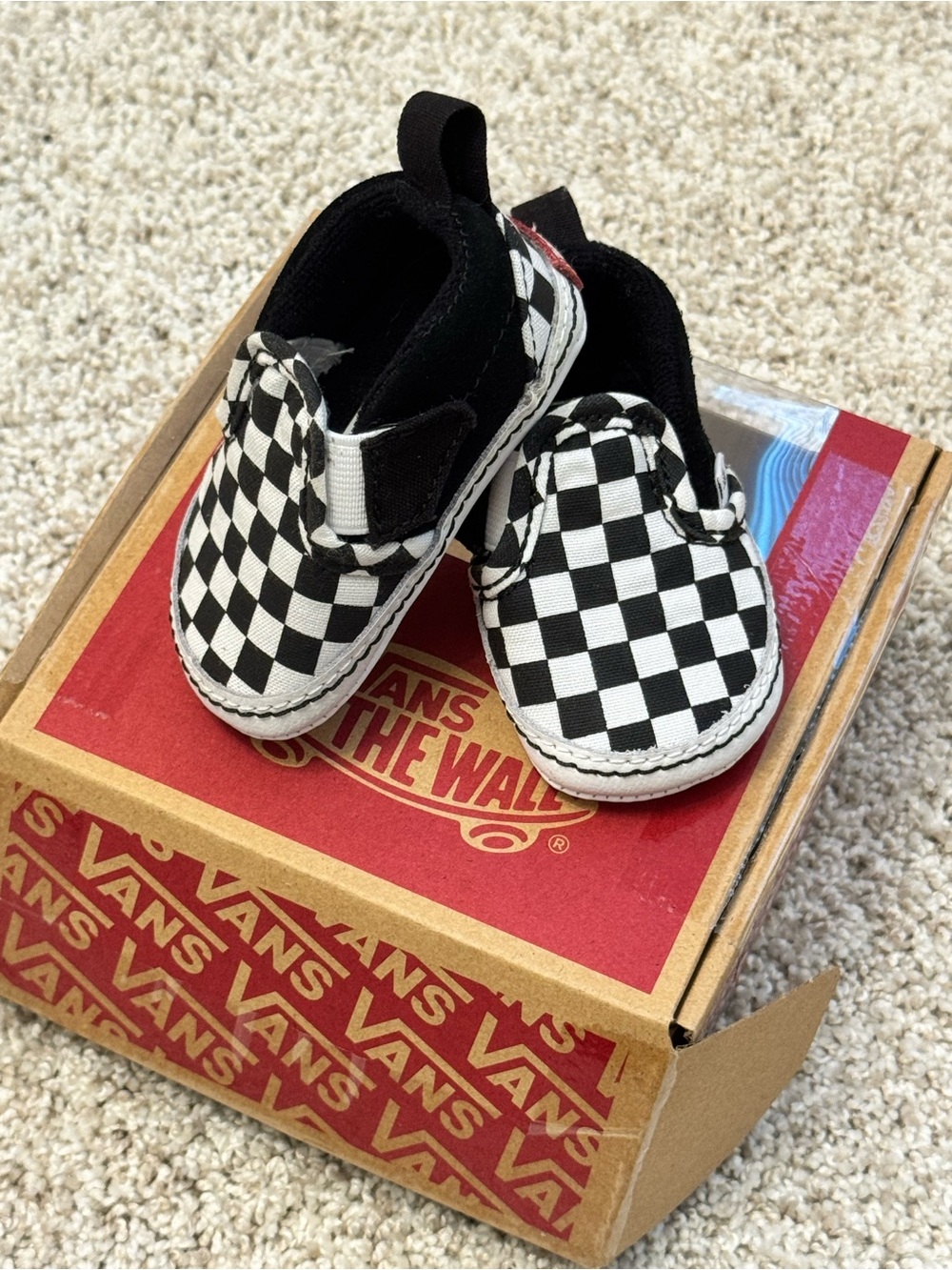 Vans Kids Black & White Checkerboard Slip-On Sneakers